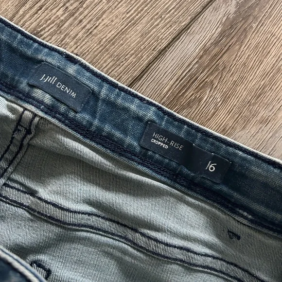 J. Jill Denim Womens Jeans Size 16 high rise ankle crop fringe raw seam - Picture 3 of 5